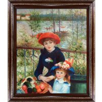 Hand-painted Oil Reproduction of Pierre Auguste Renoir's Two Sisters (On the Terrace), 1881.