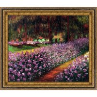 Hand-painted Oil Reproduction of Claude Monet's Artist Garden at Giverny.