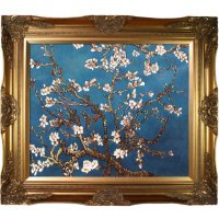 Hand-painted Oil Reproduction of Vincent Van Gogh's <i>Branches of an Almond Tree in Blossom</i>.