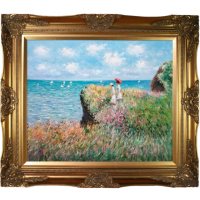 Hand-painted Oil Reproduction of Claude Monet's  <i>Cliff Walk At Pourville</i>..