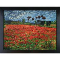 Hand-painted Oil Reproduction of Vincent Van Gogh's Field of Poppies.