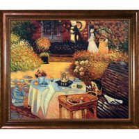 Hand-painted Oil Reproduction of Claude Monet's The Luncheon.