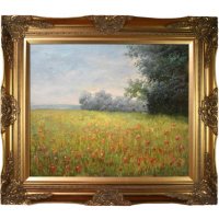 Hand-painted Oil Reproduction of Claude Monet's <i>Oat Fields</i>.