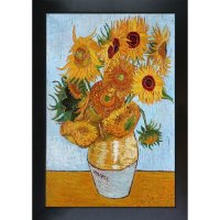 Hand-painted Oil Reproduction of Vincent Van Gogh's Sunflowers.