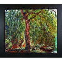Hand-painted Oil Reproduction of Claude Monet's Weeping Willow.