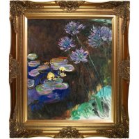 Hand-painted Oil Reproduction of Claude Monet's <i>Water Lilies and Agapanthus</i>..