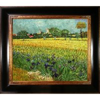 Hand-painted Oil Reproduction of Vincent Van Gogh's <i>View of Arles with Irises</i>..