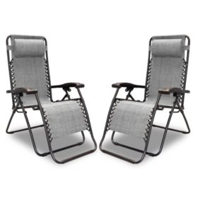 Zero Gravity Outdoor Chairs,  2 Pack (Assorted Colors)