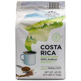 Montana Ridge Medium Dark Roast Ground Coffee, Costa Rica Blend 40 oz.