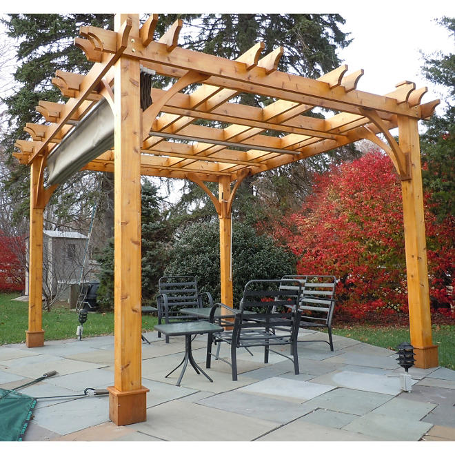 10 ft. x 10 ft. Cedar Breeze Pergola with Canopy