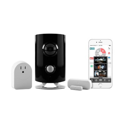 Piper Classic All-in-One Security System with Video Monitoring Camera with Door/Window Sensor and Smart Switch White 