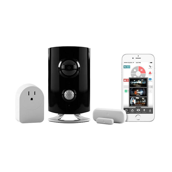 Piper classic All-in-One Security and Home Automation System with Video Monitoring Bundle- Includes Wireless Camera,  Z-Wave Door Sensor and Smart Switch