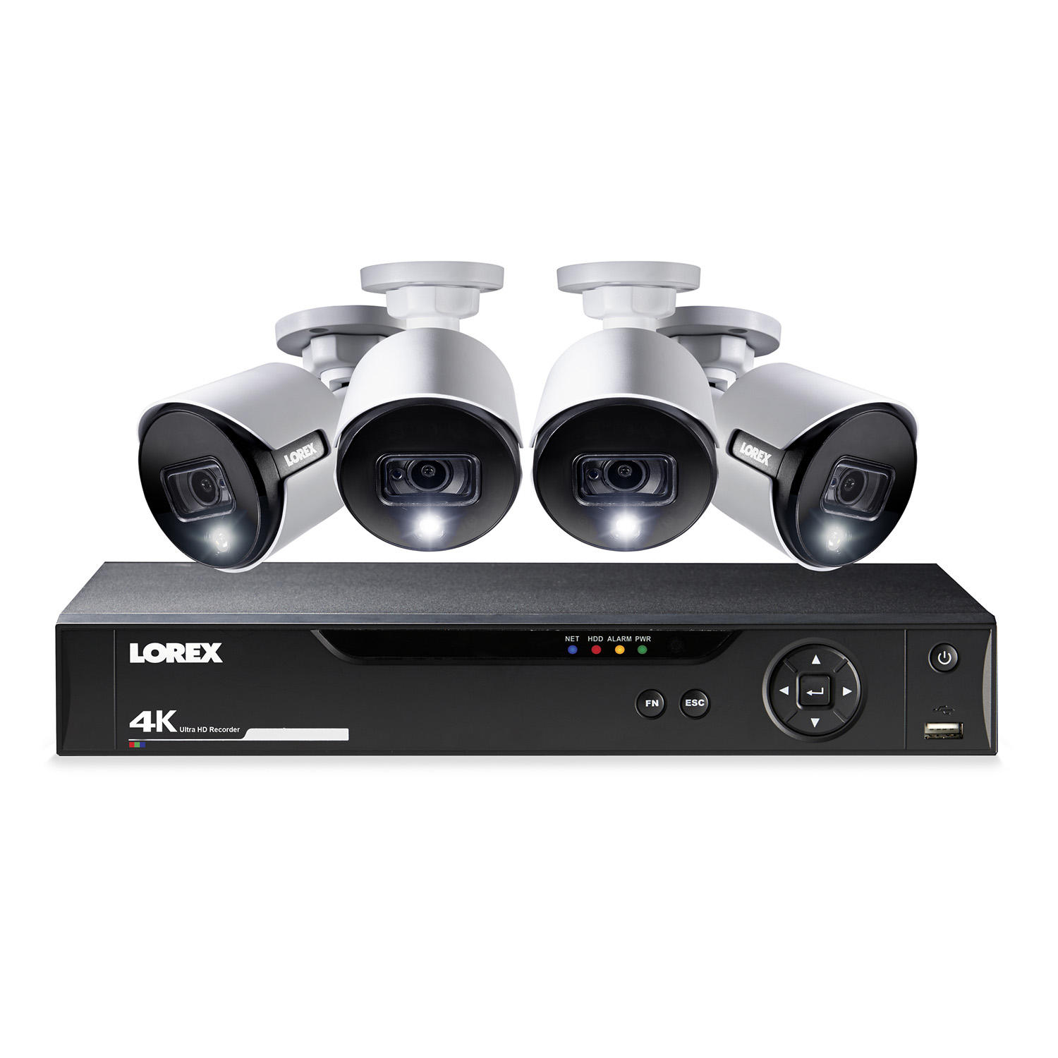 Lorex 8-Channel 4K Ultra HD Active Deterrence Security System with 1TB DVR, 4-Camera
