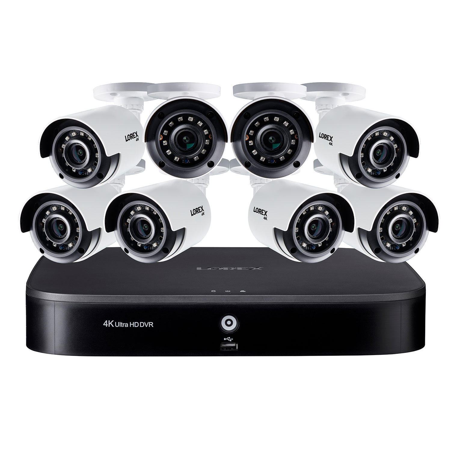Lorex DK162-88CA 16 Channel 4K DVR with 2TB HDD and 8 x 4K Cameras with Voice Control