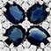 Blue Sapphire, variant on Oval Cut Gemstone & 0.35 CT.T.W. Diamond Clover Stud Earrings in 14K Gold