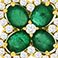 Emerald, variant on Oval Cut Gemstone & 0.35 CT.T.W. Diamond Clover Stud Earrings in 14K Gold