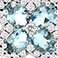 Aquamarine, variant on Oval Cut Gemstone & 0.35 CT.T.W. Diamond Clover Stud Earrings in 14K Gold