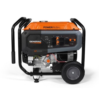 Generac Gp8000e 8 000w 10 000w Portable Generator With Electric Start Sam S Club