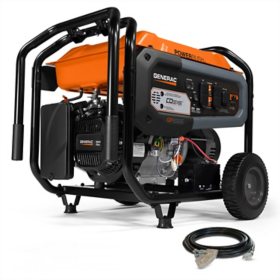 Generac GP8000E Portable Generator With Electric Start and Extension Cord
