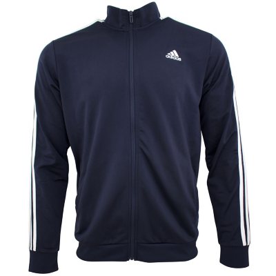 adidas Essentials Men's 3-Stripes Tricot Track Jacket, Small, Legend  Ink/White/White at  Men's Clothing store