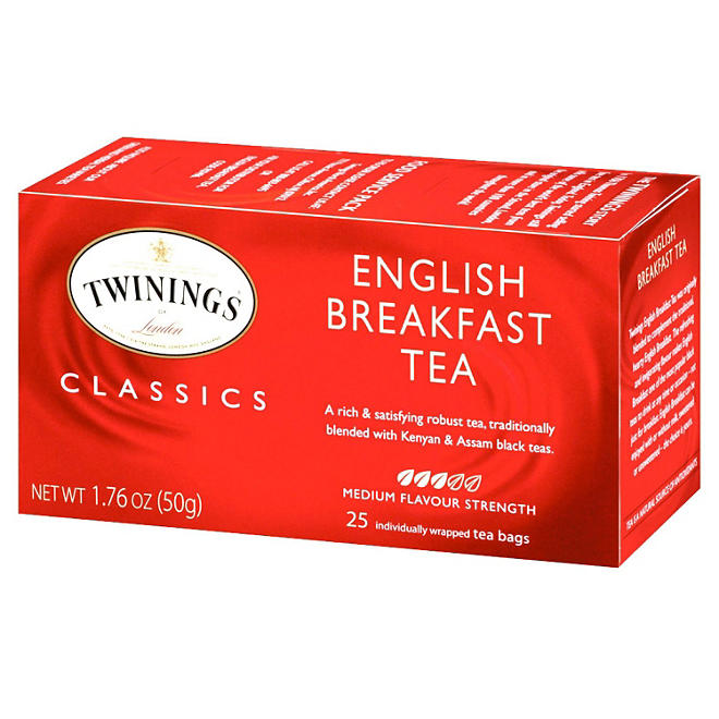 Twinings of London English Breakfast Tea Bags (6 Boxes, 25 Bags)