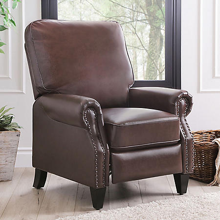 Braxton Leather Pushback Recliner (Assorted Colors)