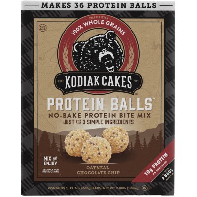 Kodiak Cakes Protein Balls, Oatmeal Chocolate Chip (12.7 oz., 3 pk.) -  Sam's Club