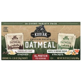 Kodiak Protein Packed Oatmeal, Variety Pack, 1.76 oz.,16 pk.