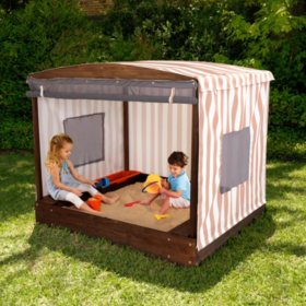 Kidkraft Cabana Sandbox Beige White Stripes Sam S Club