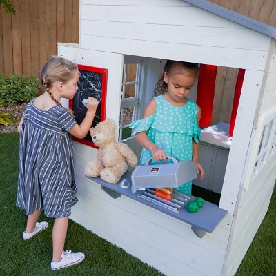 KidKraft Modern Outdoor Playhouse with Picnic Table, White - Sam's