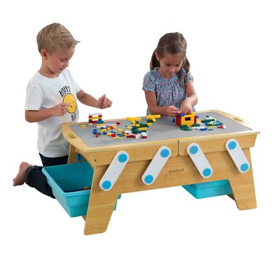 KidKraft Building Bricks Play N Store Wooden Table Sam s Club