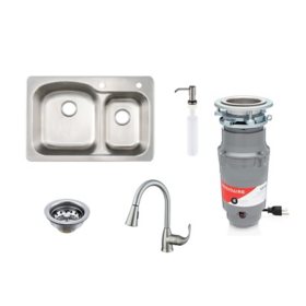 Frigidaire All-In-One 60/40 Combination Sink With Faucet, Disposal And Soap Dispenser