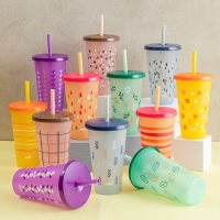 Zak Designs 25-oz. Color-Changing Tumbler 12-Pack Set Reusable Plastic with Splash-Proof Lids and Straws (Assorted Colors)