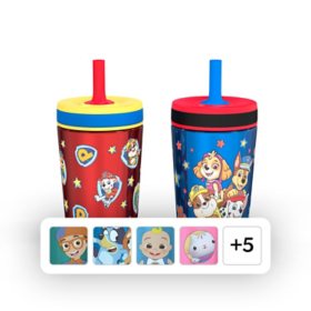 Zak Designs 12-oz. Stainless Steel Double-Wall Tumbler for Kids with Antimicrobial Straw, 2-Piece Set, Choose Color