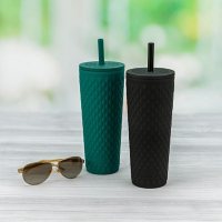 Zak Designs Cora 24 oz. Insulated Tumbler with Straw, 2 Pack (Assorted Colors)