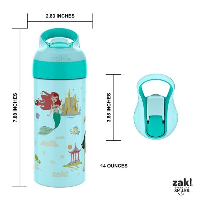 Zak Designs 14oz Recycled Stainless Steel Vacuum Insulated Kids' Water Bottle 'Disney Princess