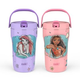 Zak Designs 14-oz. Stainless Steel Double Wall Sutton Grip Tumbler for Kids, 2-Piece Set, Assorted Characters