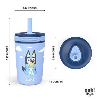 Zak Designs 12-oz. Stainless Steel Double-Wall Tumbler for Kids with Straw, 2-Piece Set, Choose Character