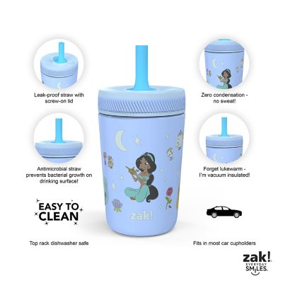 Zak Designs 12-oz. Stainless Steel Double-Wall Tumbler for Kids with Straw, 2-Piece Set, Choose Character