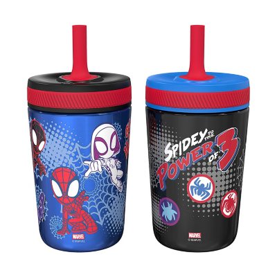 Zak Designs 12-oz. Stainless Steel Double-Wall Tumbler for Kids with Straw, 2-Piece Set, Choose Character