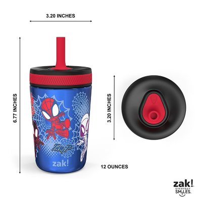 Zak Designs 12-oz. Stainless Steel Double-Wall Tumbler for Kids with Straw, 2-Piece Set, Choose Character