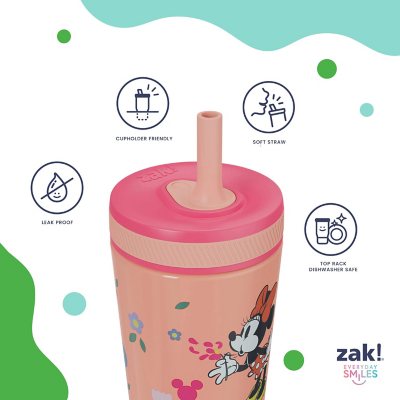 Zak Designs 12-oz. Stainless Steel Double-Wall Tumbler for Kids with Straw, 2-Piece Set, Choose Character