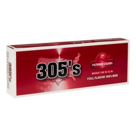 305's Filtered Cigars Full Flavor 100s Box 20 ct., 10 pk.