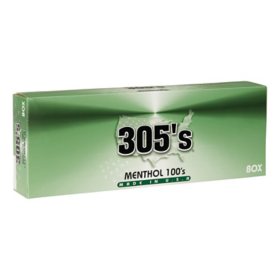 305's Menthol 100's Box 20 ct., 10 pk.