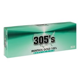 305's Menthol Gold 100's Box 20 ct., 10 pk.