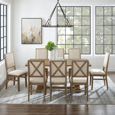 Farmhouse dining table discount set for 8