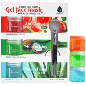 Pursonic Gel Face Mask 3-pack, Anti-Aging + Moisturizing + Pore Refining