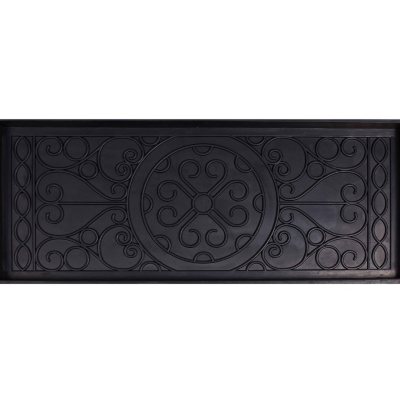 Symple Stuff Rubber Boot Trays and Scraper, Black