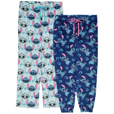 Ladies 2 Pack Fleece Lounge Pyjama Pants Winter Animal Check