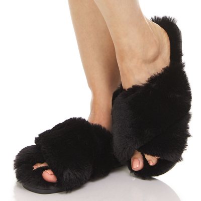 criss cross slide slippers